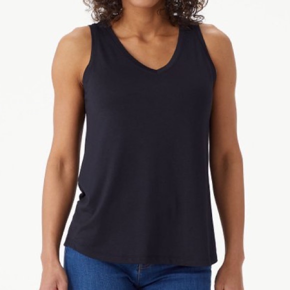 J. Jill Tops J Jill Navy Pima Rounded Vneck Tank Poshmark